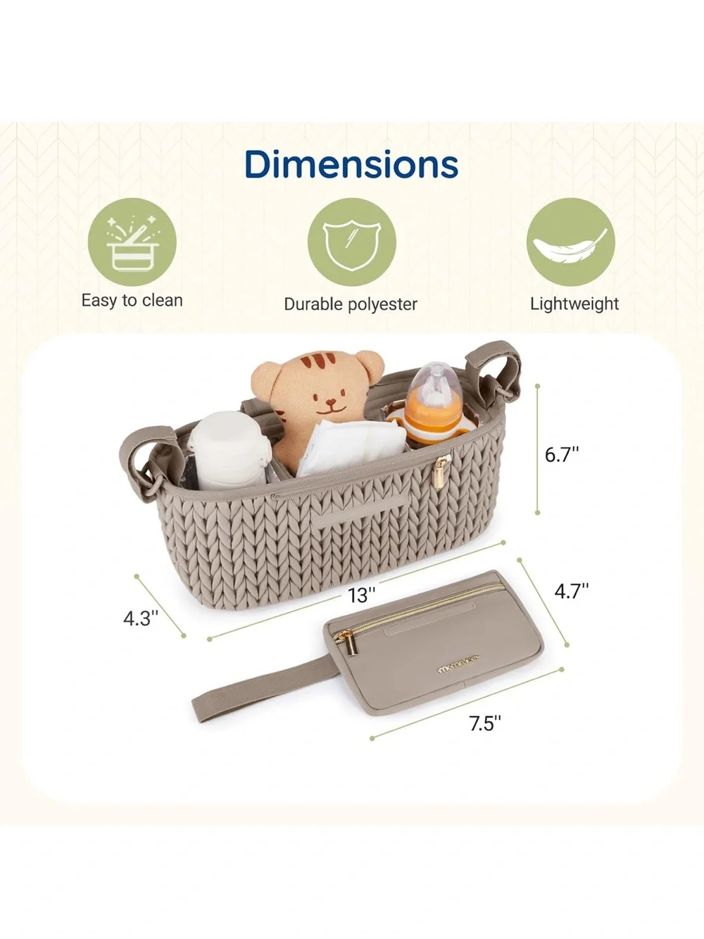 Mommore Quilted Stroller Organizer